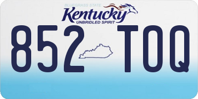 KY license plate 852TOQ