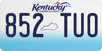 KY license plate 852TUO