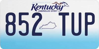 KY license plate 852TUP