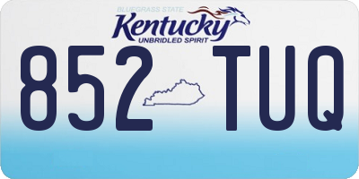 KY license plate 852TUQ