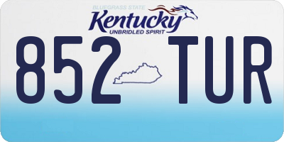 KY license plate 852TUR