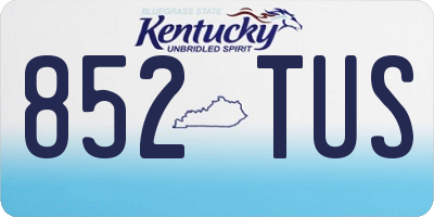 KY license plate 852TUS