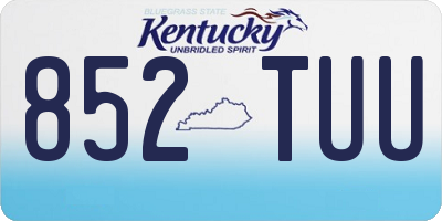 KY license plate 852TUU