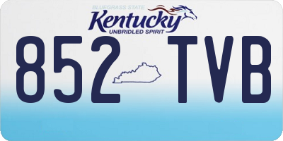 KY license plate 852TVB
