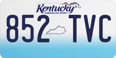 KY license plate 852TVC