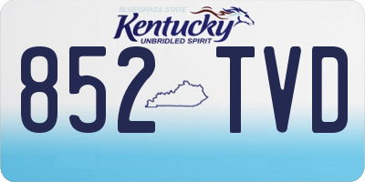 KY license plate 852TVD