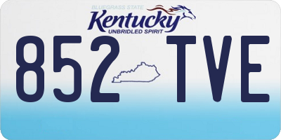 KY license plate 852TVE