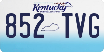 KY license plate 852TVG