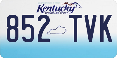 KY license plate 852TVK
