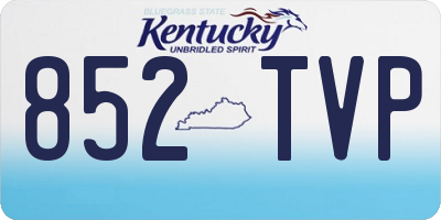 KY license plate 852TVP
