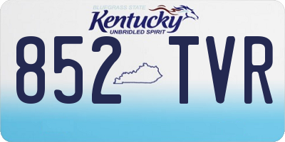 KY license plate 852TVR