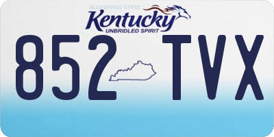 KY license plate 852TVX