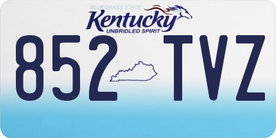 KY license plate 852TVZ