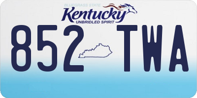 KY license plate 852TWA