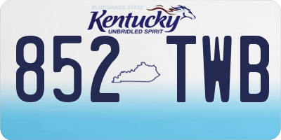 KY license plate 852TWB
