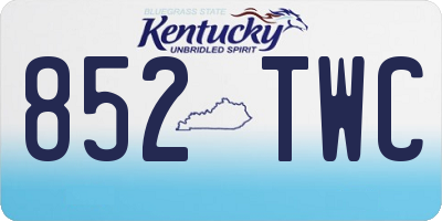 KY license plate 852TWC