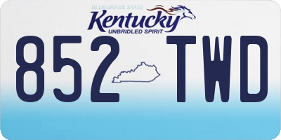 KY license plate 852TWD