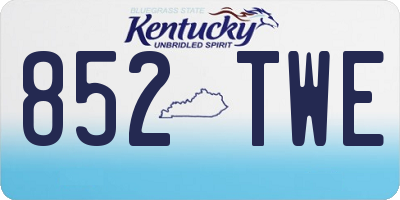 KY license plate 852TWE