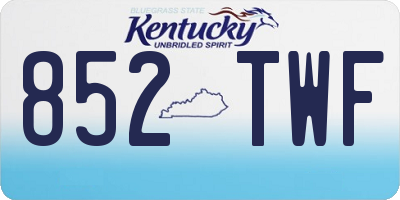 KY license plate 852TWF