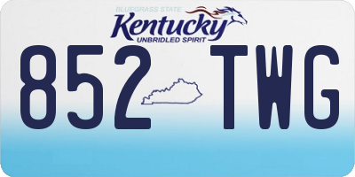KY license plate 852TWG