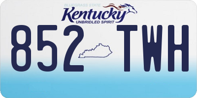 KY license plate 852TWH