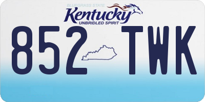 KY license plate 852TWK