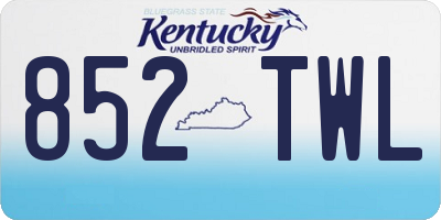 KY license plate 852TWL
