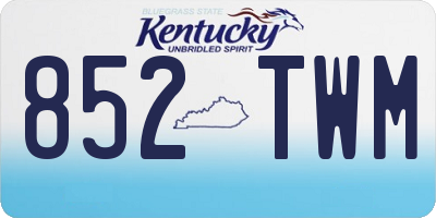 KY license plate 852TWM