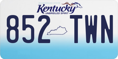 KY license plate 852TWN