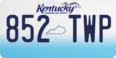 KY license plate 852TWP