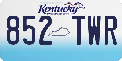 KY license plate 852TWR