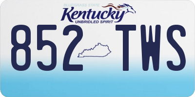 KY license plate 852TWS