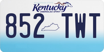 KY license plate 852TWT