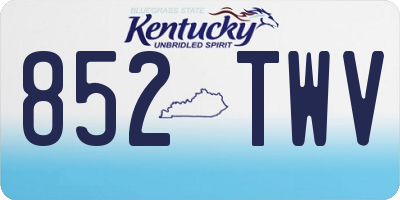 KY license plate 852TWV