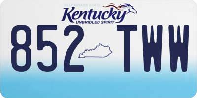KY license plate 852TWW