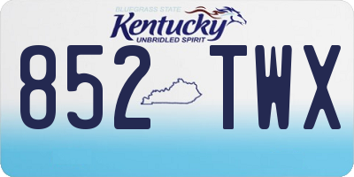 KY license plate 852TWX