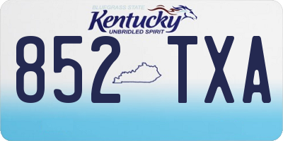 KY license plate 852TXA