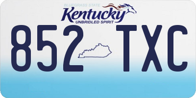 KY license plate 852TXC