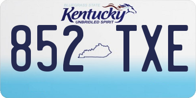 KY license plate 852TXE