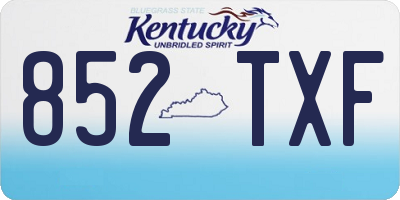 KY license plate 852TXF