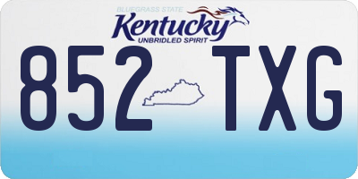 KY license plate 852TXG