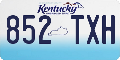 KY license plate 852TXH