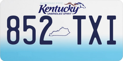 KY license plate 852TXI