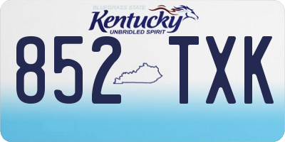 KY license plate 852TXK