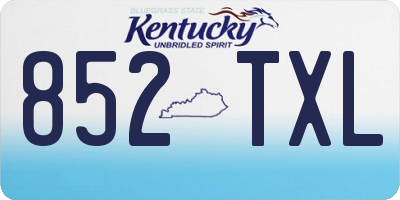 KY license plate 852TXL