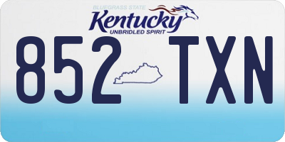KY license plate 852TXN