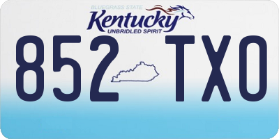 KY license plate 852TXO