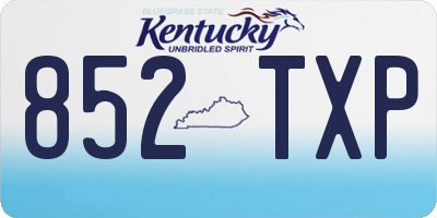 KY license plate 852TXP