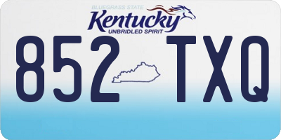 KY license plate 852TXQ