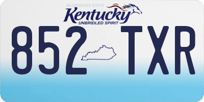 KY license plate 852TXR